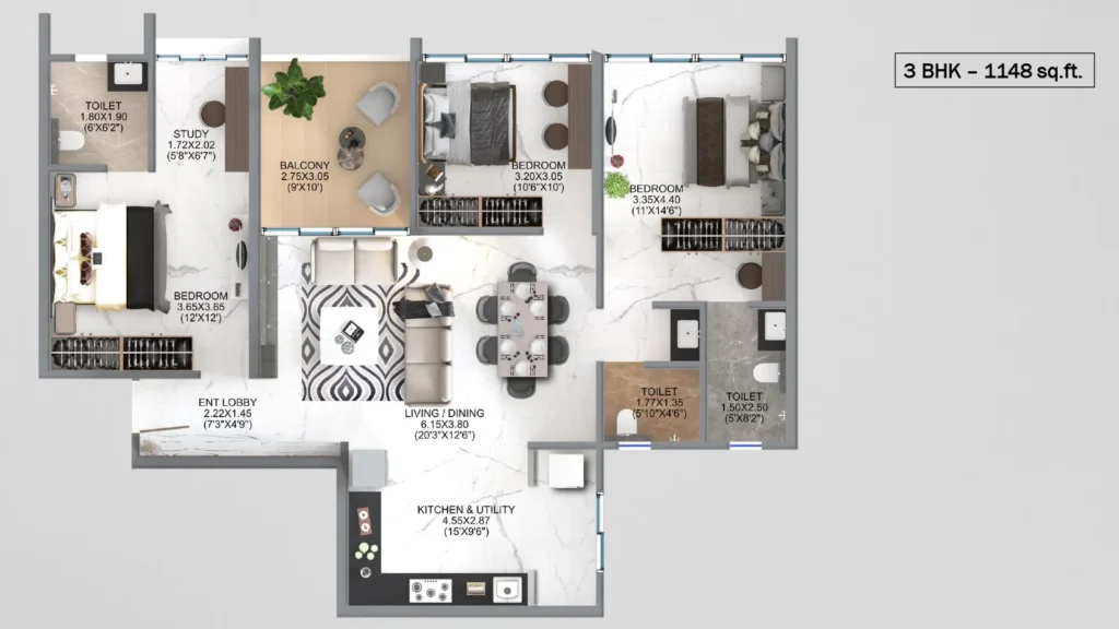 Majestique Evolvus 3 BHK Flats For Sale In Kharadi Pune